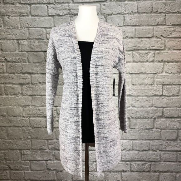 NWT NIC+ZOE Lace It Back Grey Space Dye Cardigan - Picture 4 of 7